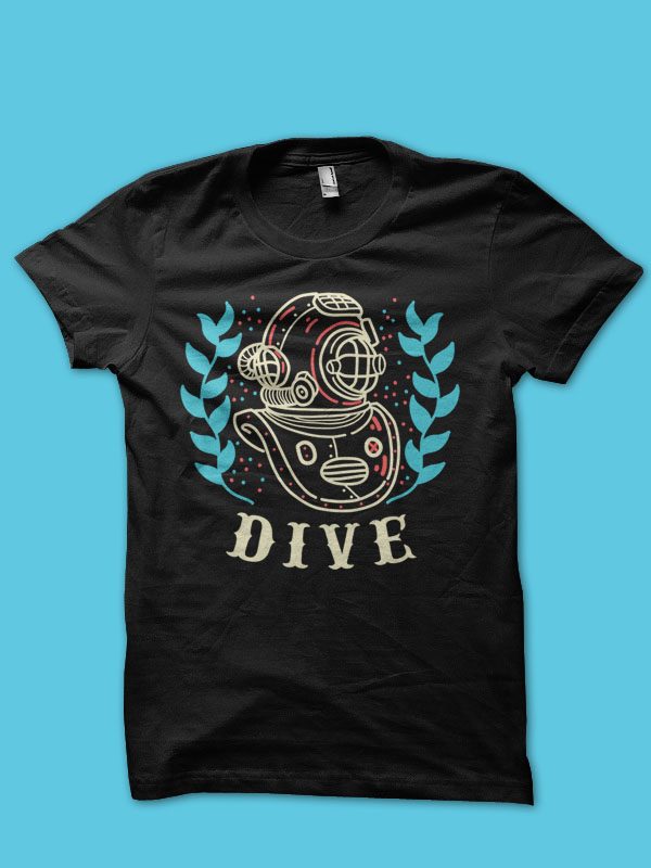 dive vector t-shirt design tshirt designs for merch by amazon