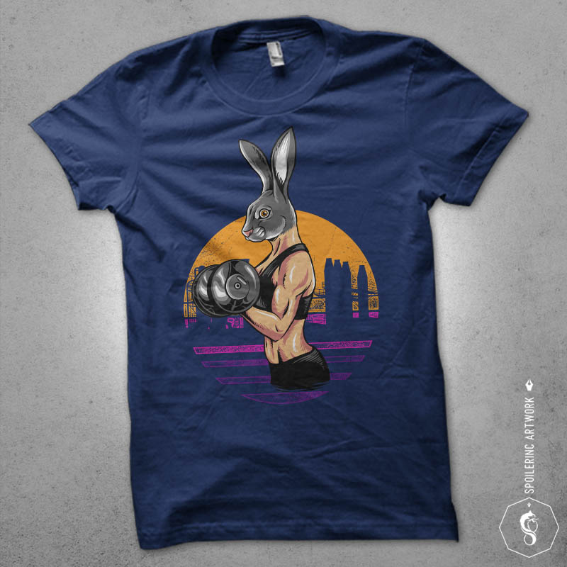rabbit gym Graphic t-shirt design buy t shirt design