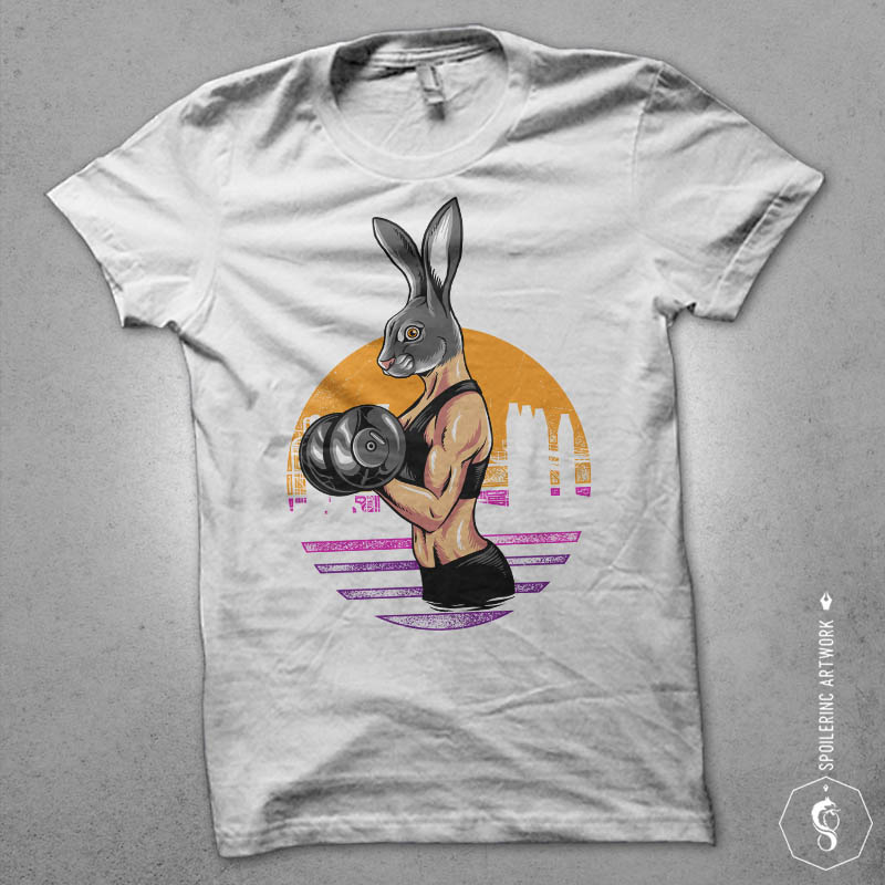 rabbit gym Graphic t-shirt design buy t shirt design