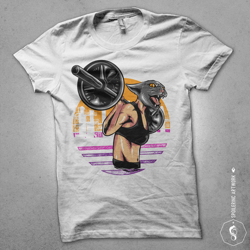 cat gym Graphic t-shirt design t shirt design graphic