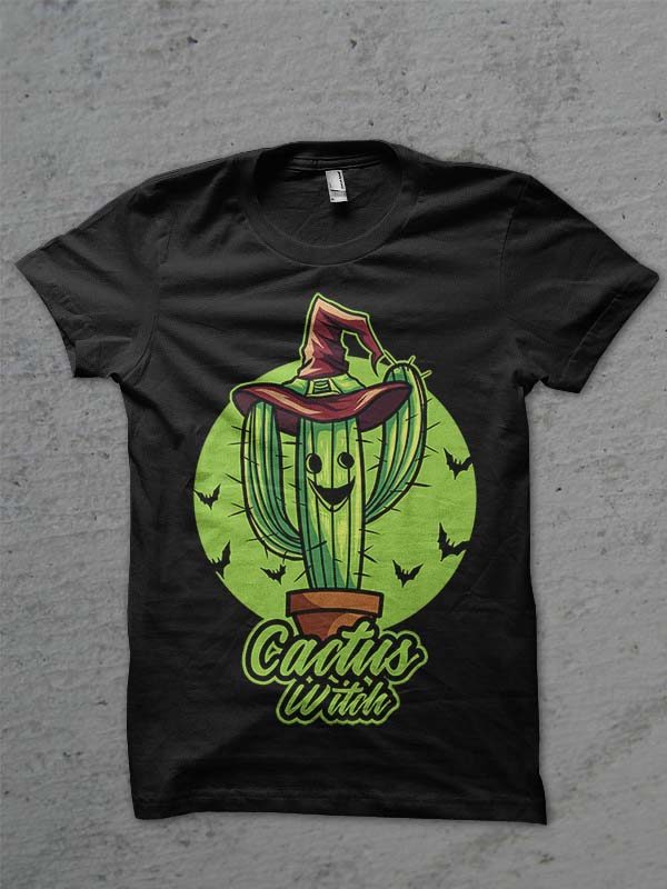 vector cactus pumkin vector t-shirt design t shirt designs for print on demand