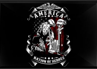 Nation of Heroes vector t-shirt design template