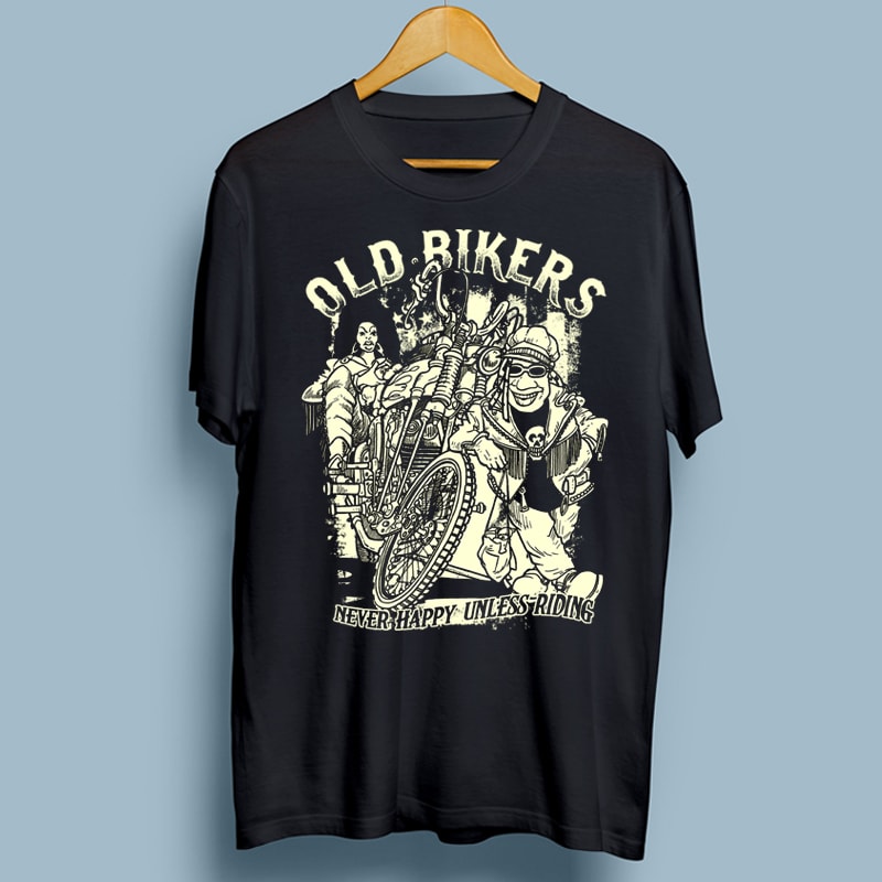 old bikers t shirt designs for merch teespring and printful