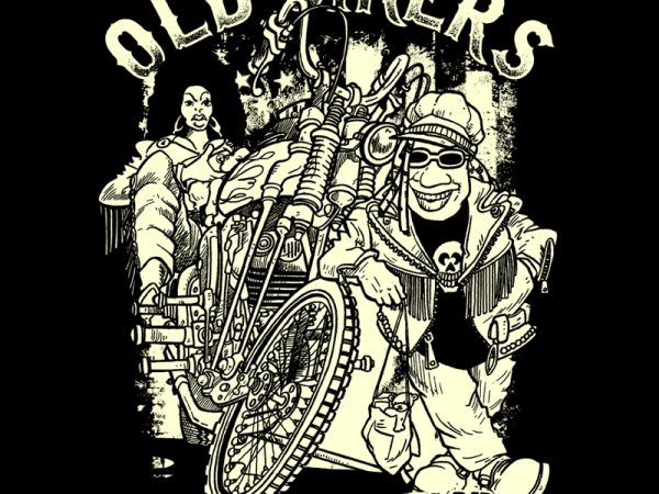 Old bikers shirt design png