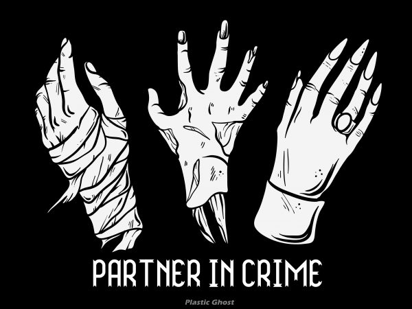 Partner in crime print ready vector t shirt design