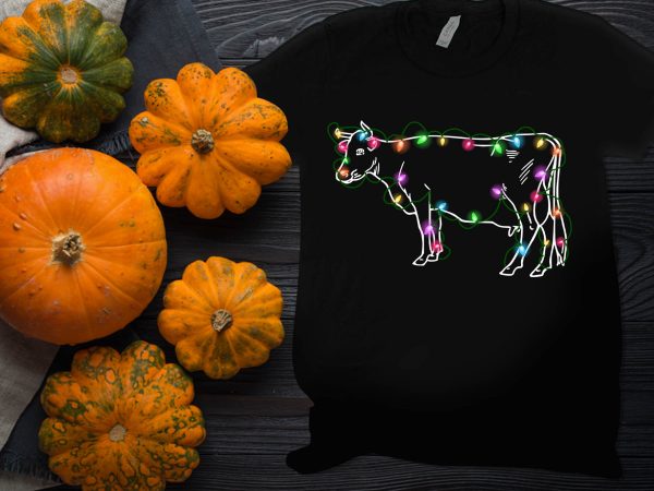 Cow light Thanksgiving Christmas Farm day T shirt Cow light Thanksgiving Christmas Farm day T shirt
