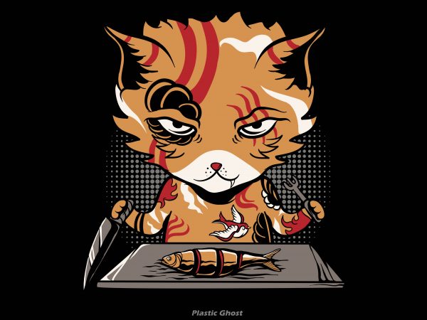 Yakuza cat t shirt design for sale