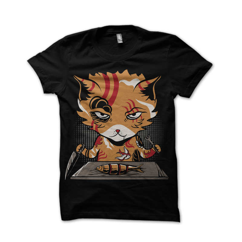Yakuza Cat commercial use t shirt designs