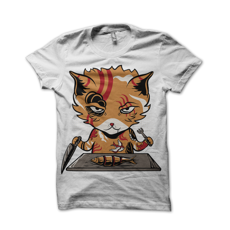 Yakuza Cat commercial use t shirt designs
