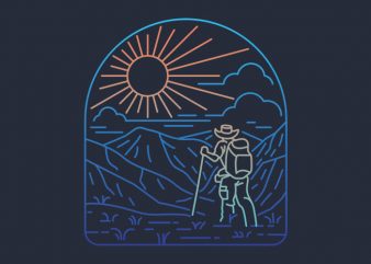 Hiker Line t shirt design png