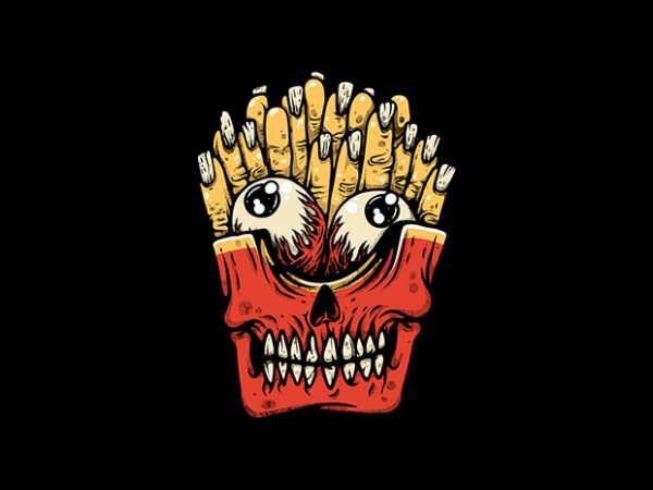 Zombie french fries t-shirt design png