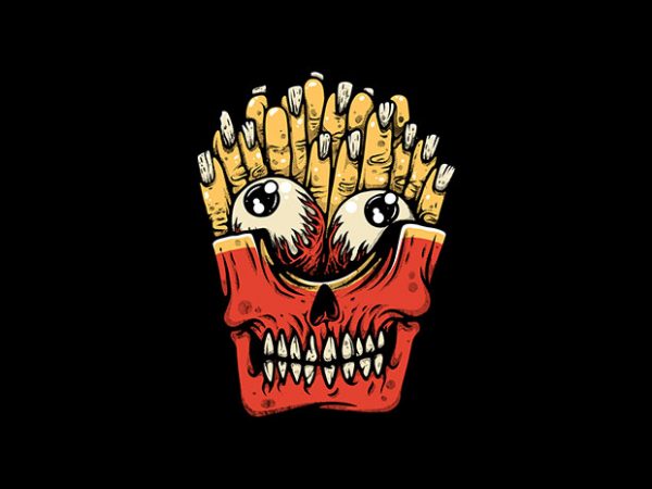 Zombie French Fries t-shirt design png Zombie French Fries t-shirt design png