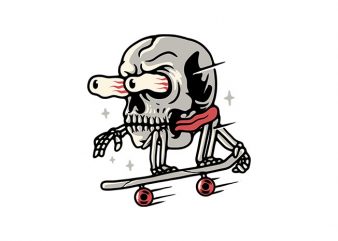 Skull Skateboarding buy t shirt design for commercial use