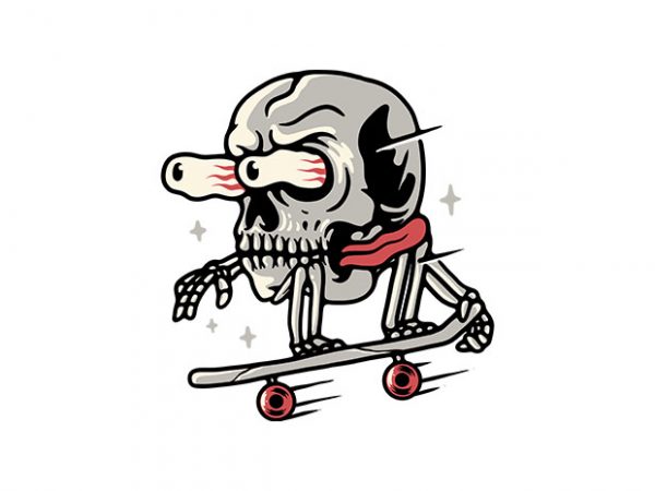 Skull skateboarding buy t shirt design for commercial use