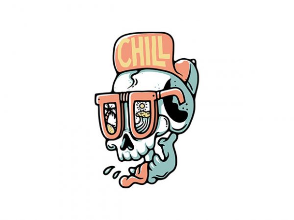 Chill skull buy t shirt design