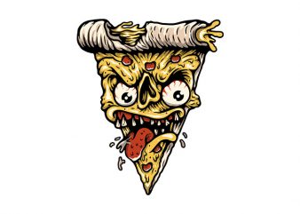 Pizza Monster t shirt design for sale