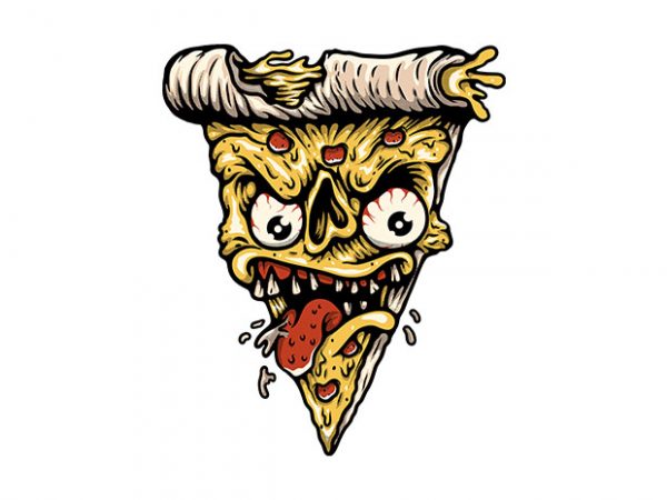 Pizza monster t shirt design for sale