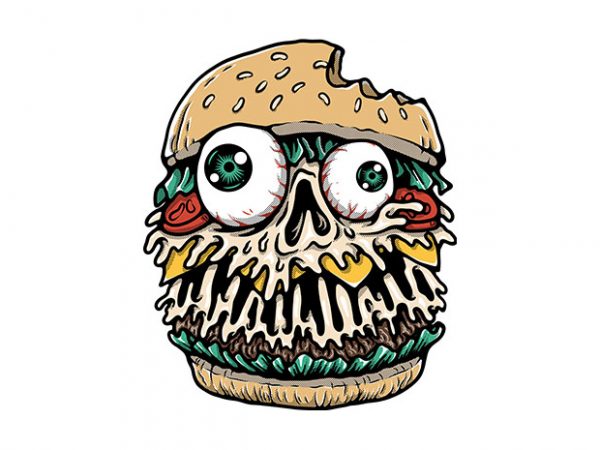 Hamburger monster t shirt design to buy