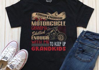 Biker Grandma print ready t shirt design