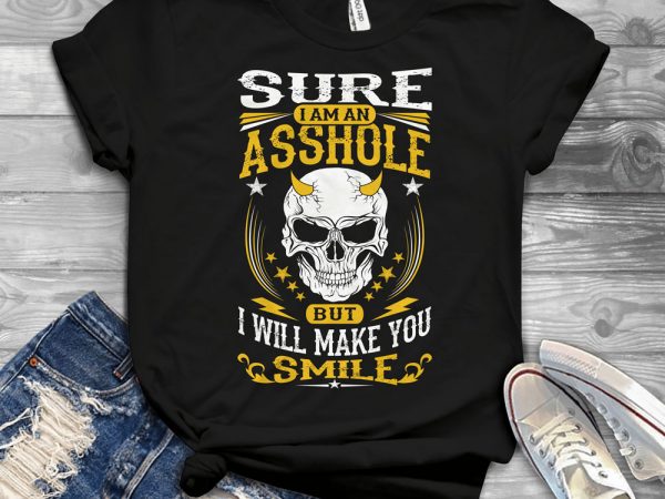Funny cool skull quote – t223 print ready shirt design