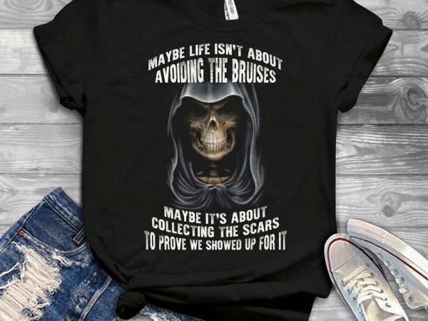 Funny cool skull quote – 1460 print ready shirt design