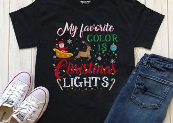 My favorite color is Christmas Light PNG tshirt design download PSD file