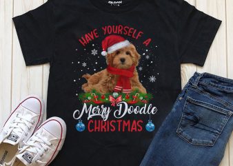 Have yourself a merry doodle Christmas, Dog png psd t-shirt design download