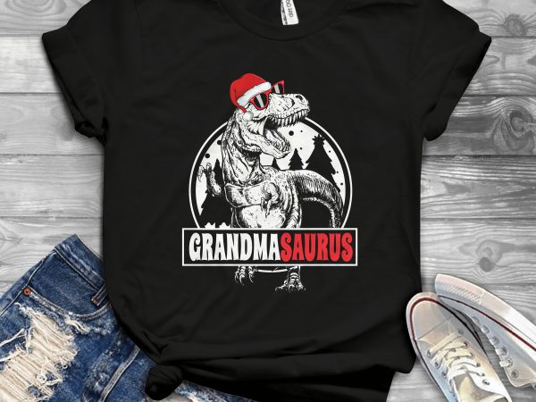 GrandmaSaurus Christmas t shirt design for purchase