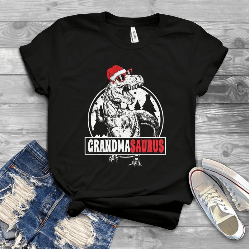 GrandmaSaurus Christmas t shirt designs for printful