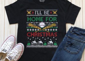 I’ll be home for Christmas PNG t-shirt design Printful graphic t-shirt design PSD