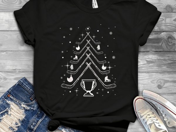 Hockey christmas tree buy t shirt design artwork