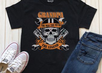 Biker Grandpa graphic t-shirt design