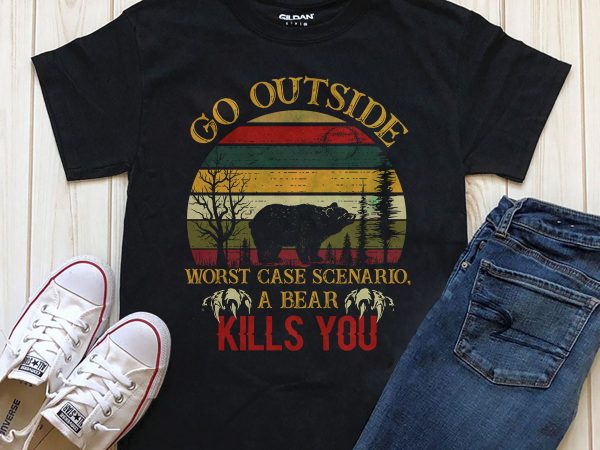 Go outside print ready t shirt design