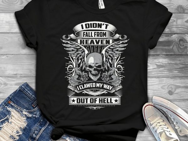 Funny cool skull quote – u708 t-shirt design for sale