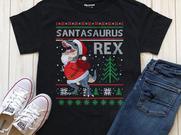 Santa Saurus Rex T-shirt Png Santa Saurus Rex T-shirt Png