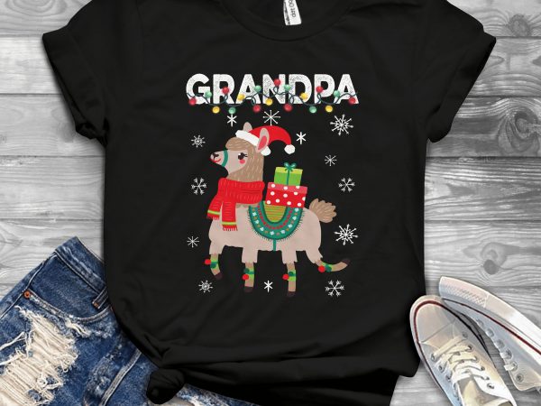 Llama grandpa t shirt design to buy