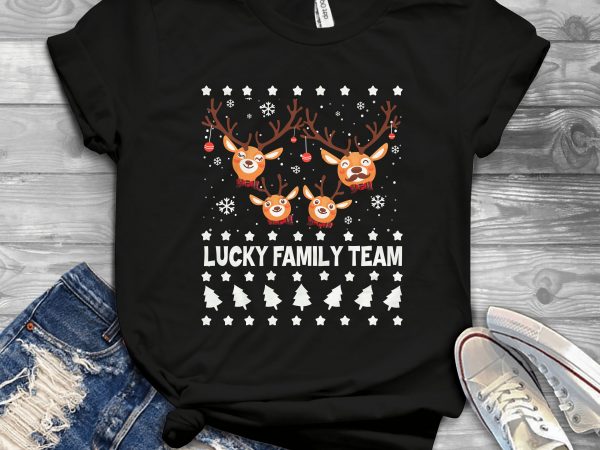 Lucky family team christmas buy t shirt design artwork