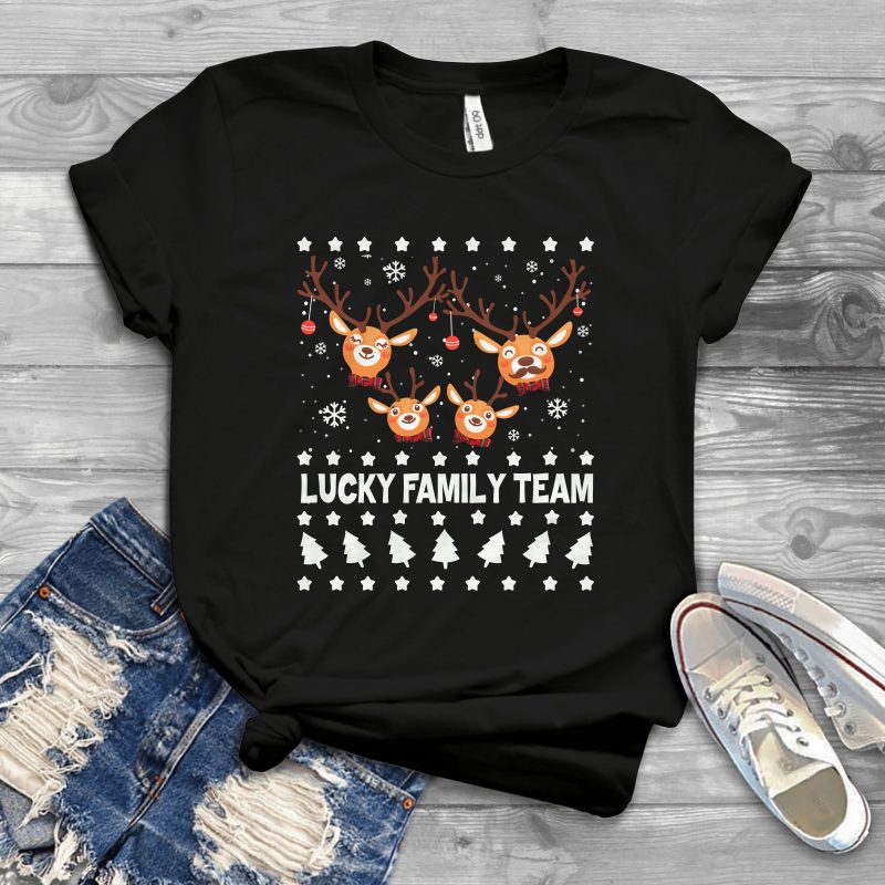 Lucky Family Team Christmas buy t shirt designs artwork