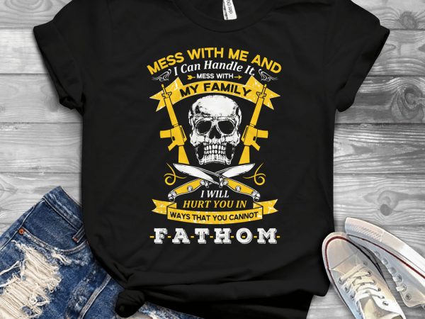 Funny cool skull quote – t561 vector t-shirt design template