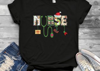 Nurse Christmas t shirt design template