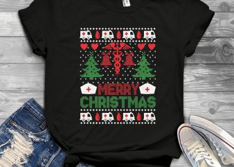 Nurse Ugly Sweater t shirt design for sale