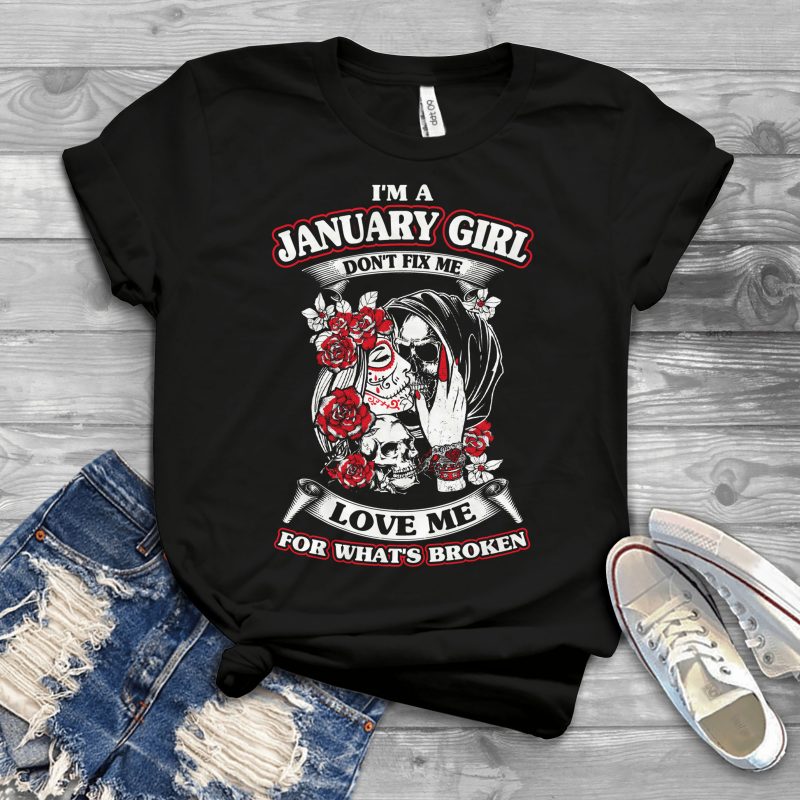 Birthday Zodiac Editable Design – T755_JannuaryGirl tshirt design for merch by amazon