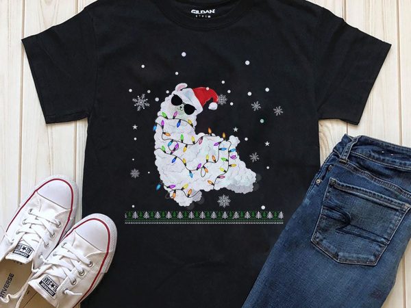 Lama Christmas t-shirt PNG PSD Lama Christmas t-shirt PNG PSD