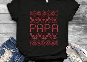Papa Ugly Sweater graphic t-shirt design