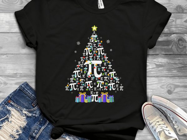 Pi christmas tree t-shirt design for commercial use