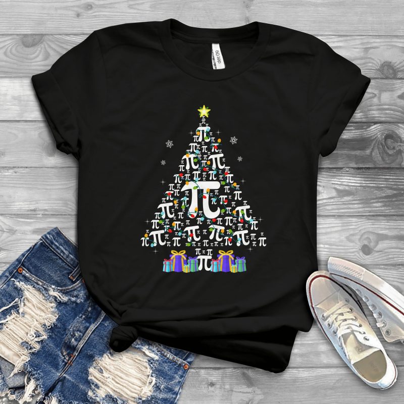 Pi Christmas Tree t shirt designs for printify