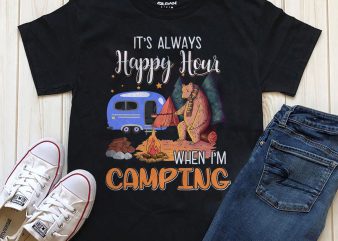 Happy Hour Camping buy t shirt design for commercial use