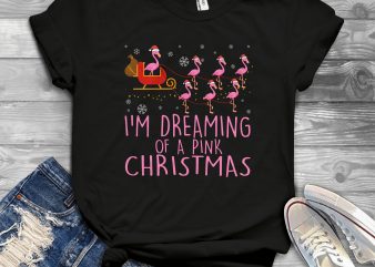 Pink Christmas Flamingo buy t shirt design for commercial use