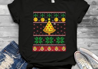 Pizza Ugly Sweater t-shirt design for commercial use