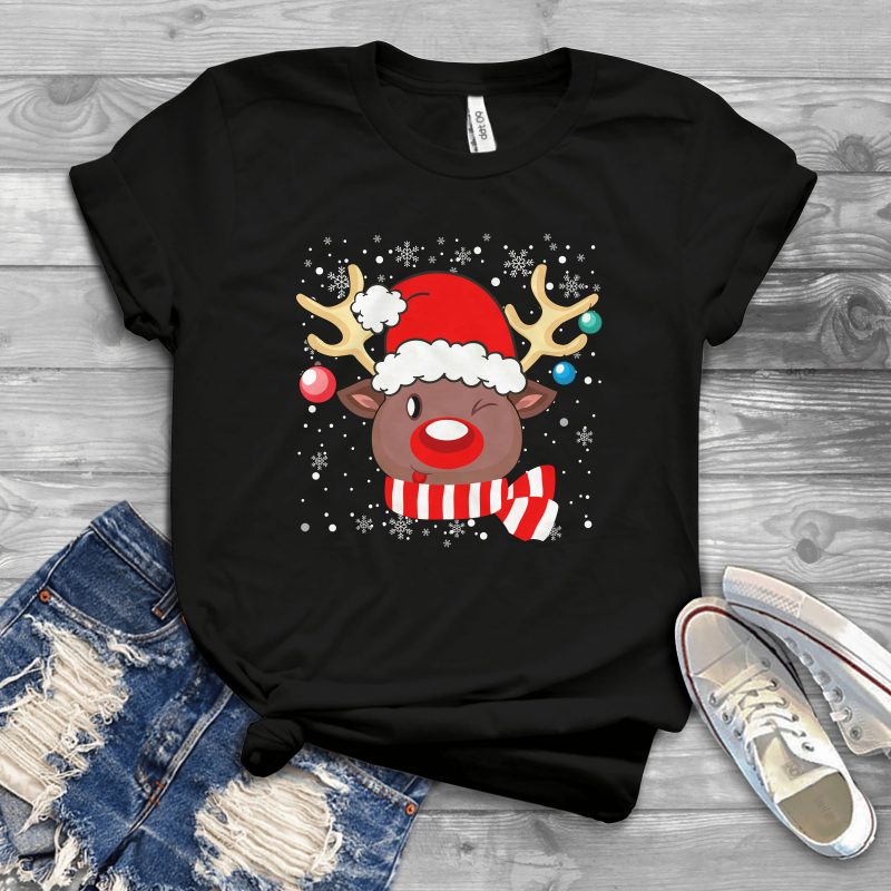 Reindeer t shirt designs for printify